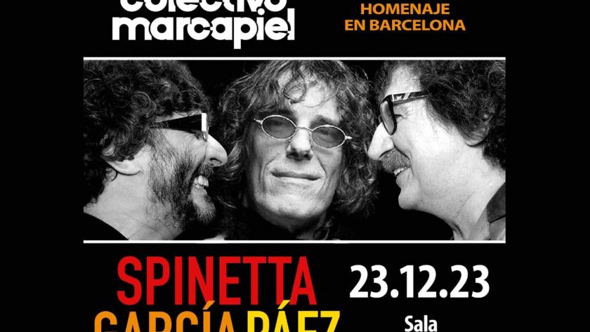 cartel publicitario homenaje a spinetta, garcia y paez